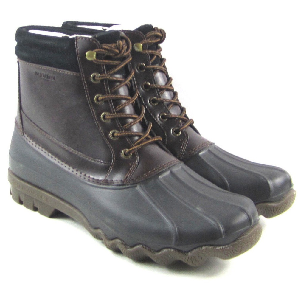 Sperry Brewster Men's Amaretto Brown Duck Rain Mud Winter Snow Boots Sz 10 M NEW